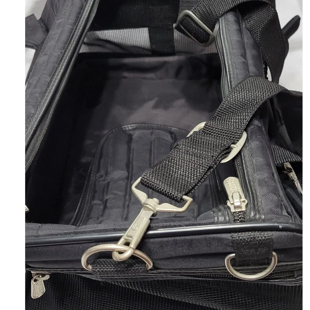 Pet Carrier Sherpa Ultimate On-the-Go Rolling Black Mesh Quilted Small Dog Cat